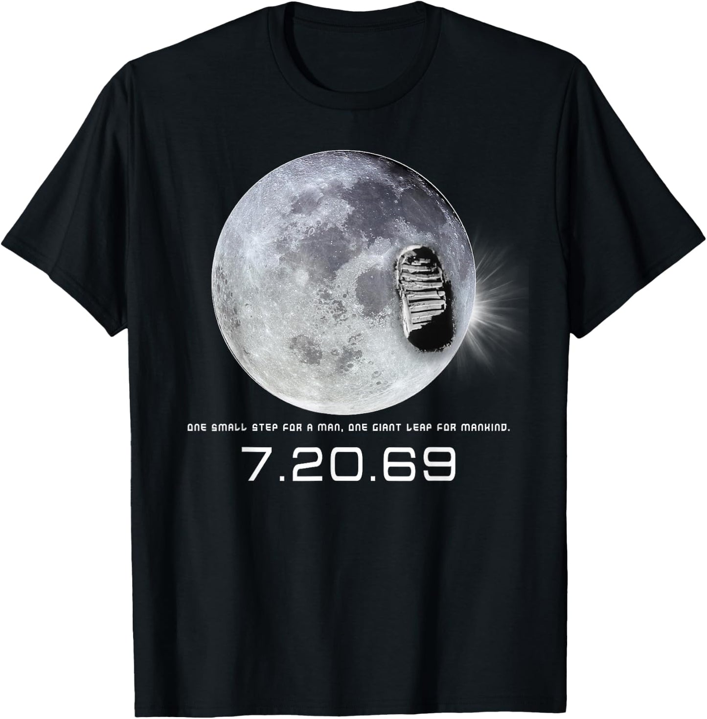 APOLLO 11 MOON Landing One Small Step T-Shirt - T-Shirt | Black