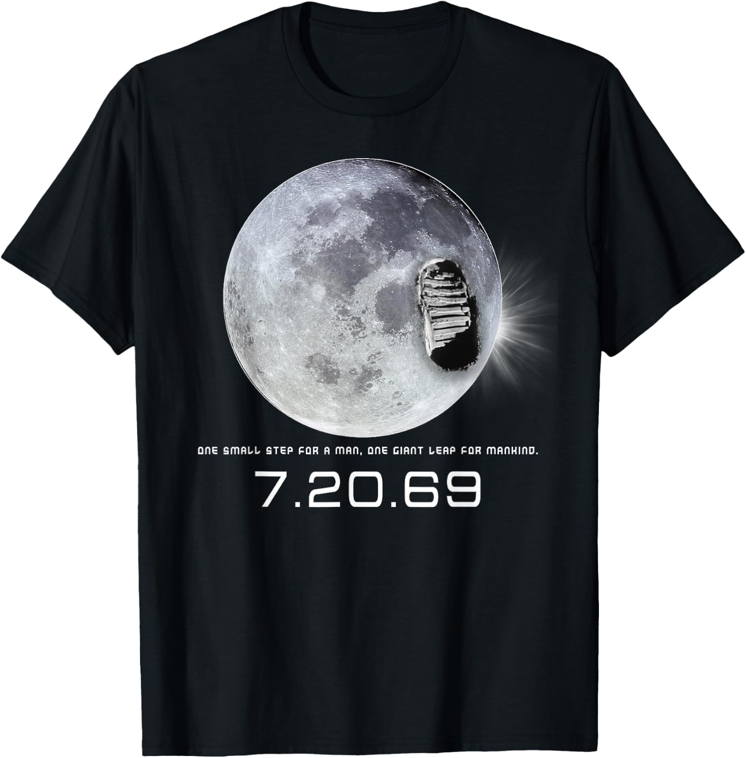 APOLLO 11 MOON Landing One Small Step T-Shirt - T-Shirt | Black