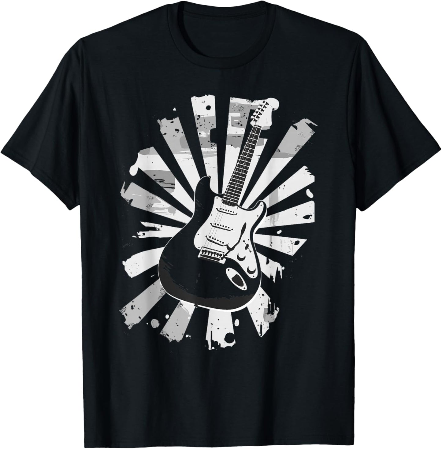Guitar Art For Solid Body Electric Guitarist Vintage T-Shirt - T-Shirt | Black