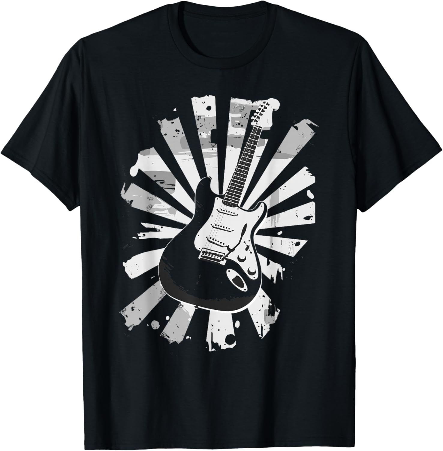 Guitar Art For Solid Body Electric Guitarist Vintage T-Shirt - T-Shirt | Black