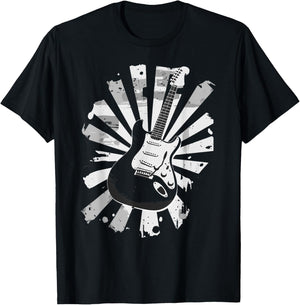 Guitar Art For Solid Body Electric Guitarist Vintage T-Shirt - T-Shirt | Black
