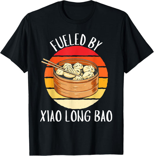 Retro Fueled By Xiao Long Bao Vintage Xiao Long Bao Lover T-Shirt - T-Shirt | Black