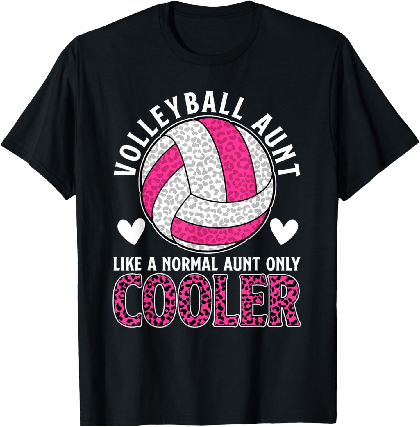 Cool Volleyball Aunt Of A Volleyball Player Auntie T-Shirt - T-Shirt | Black
