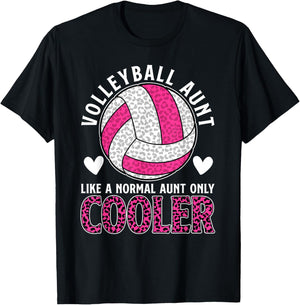 Cool Volleyball Aunt Of A Volleyball Player Auntie T-Shirt - T-Shirt | Black