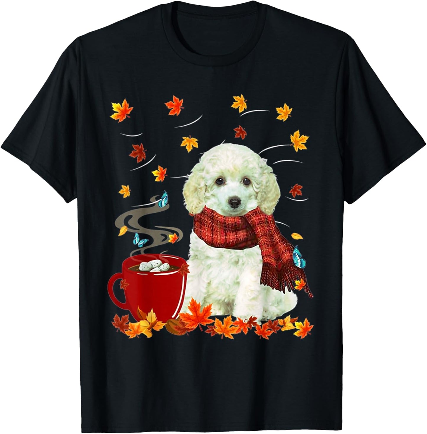 Toy Poodle - Fall - Chocolate - Hot - Funny Dog Autumn Men Women T-Shirt - T-Shirt | Black