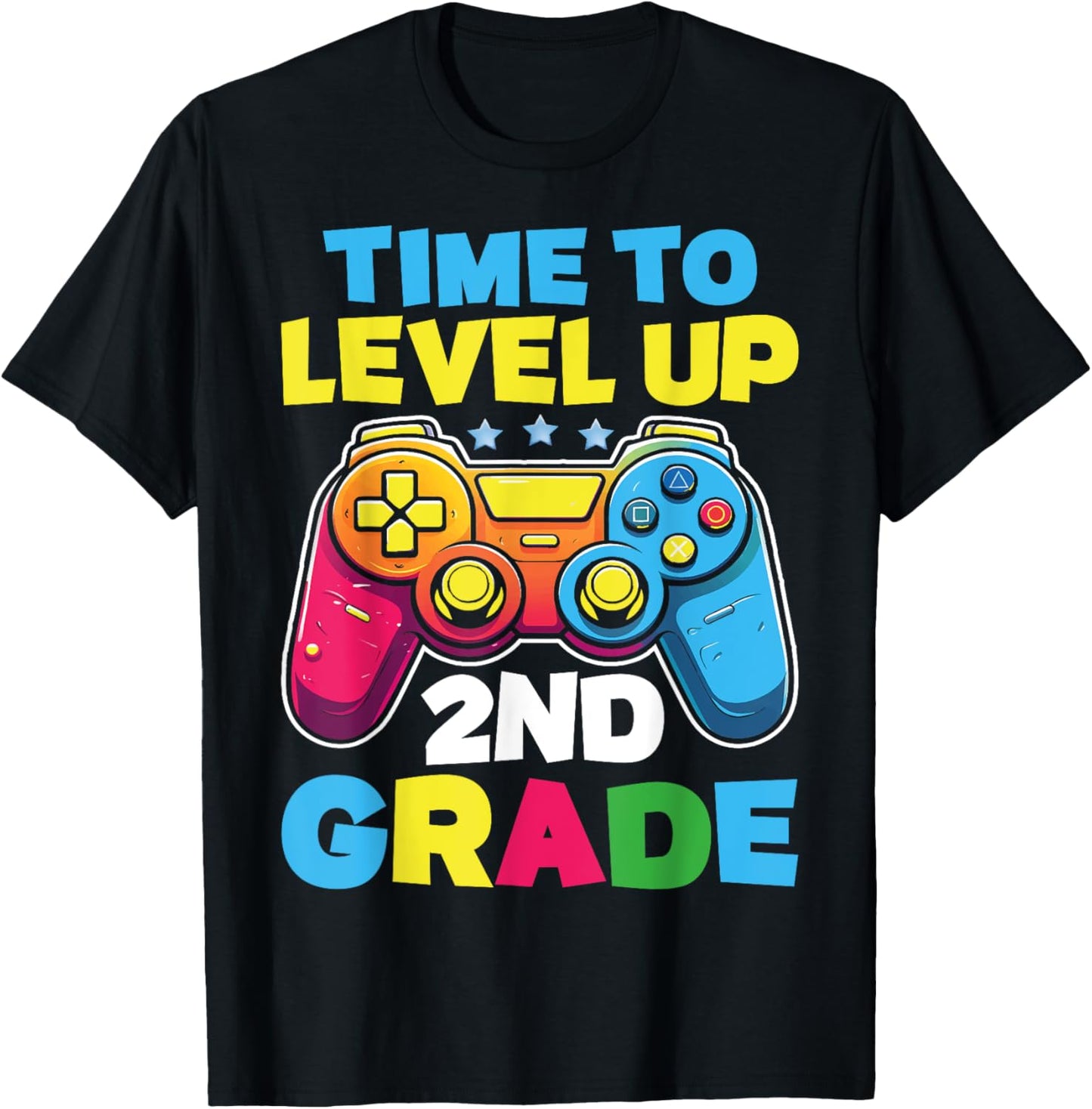 Time To Level Up 2nd Grade Video Gamer Kids Back To School T-Shirt - T-Shirt | Black