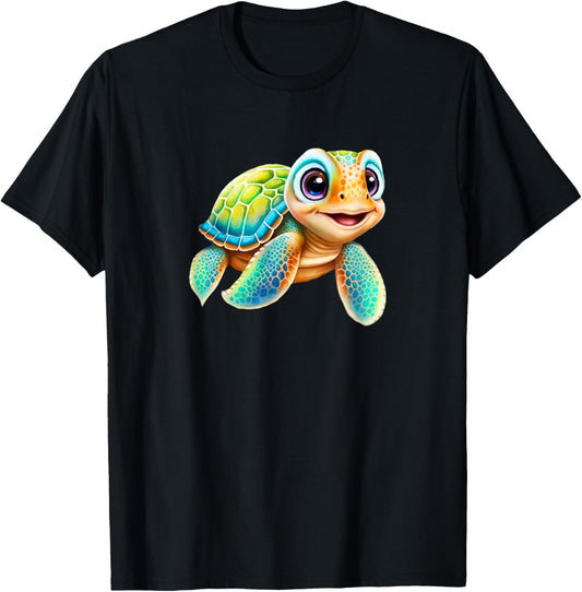Cute Baby Sea Turtle design T-Shirt - T-Shirt | Black