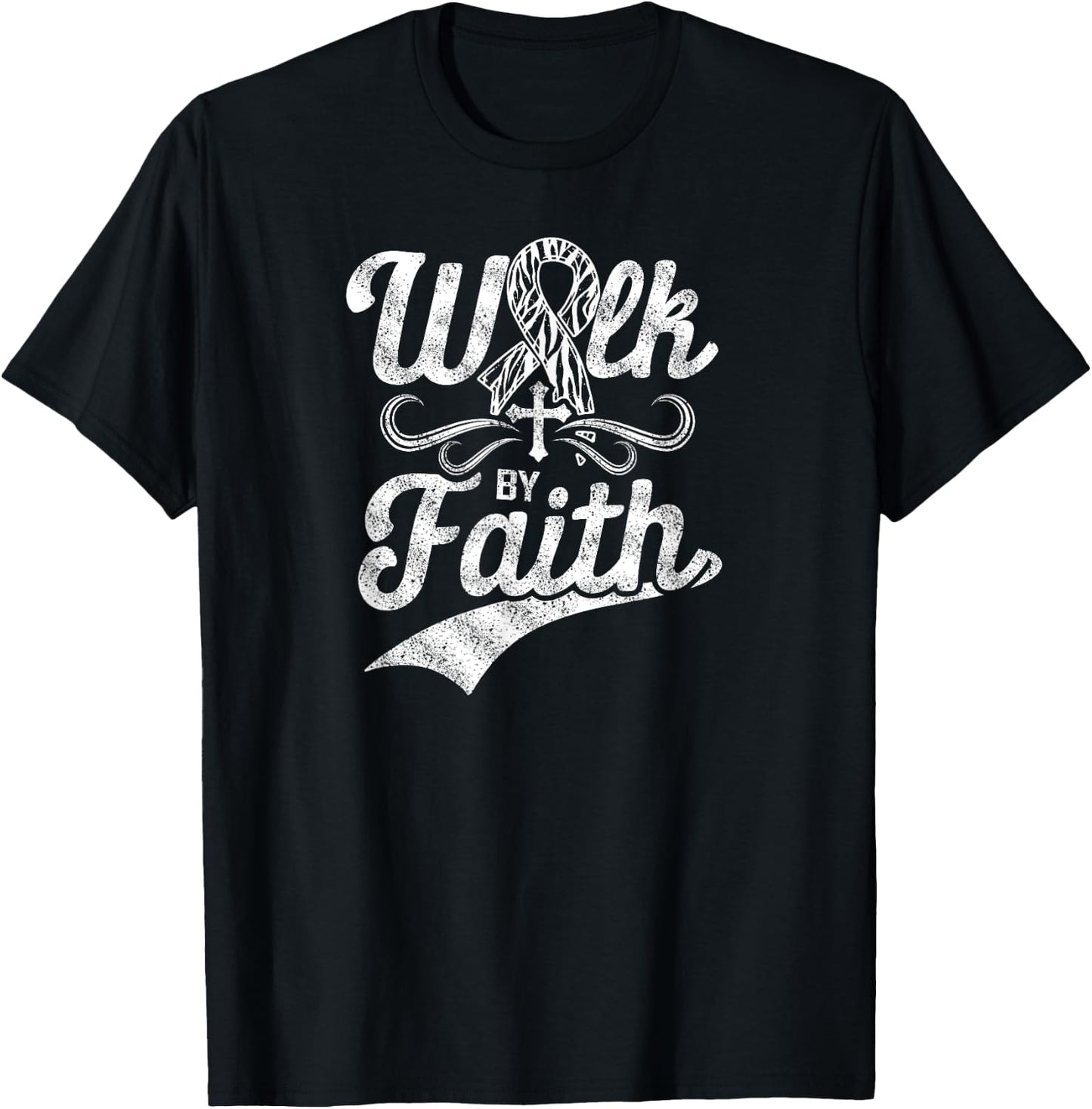 Mindful Christian Religious Zebra Ribbon Carcinoid Cancer T-Shirt - T-Shirt | Black