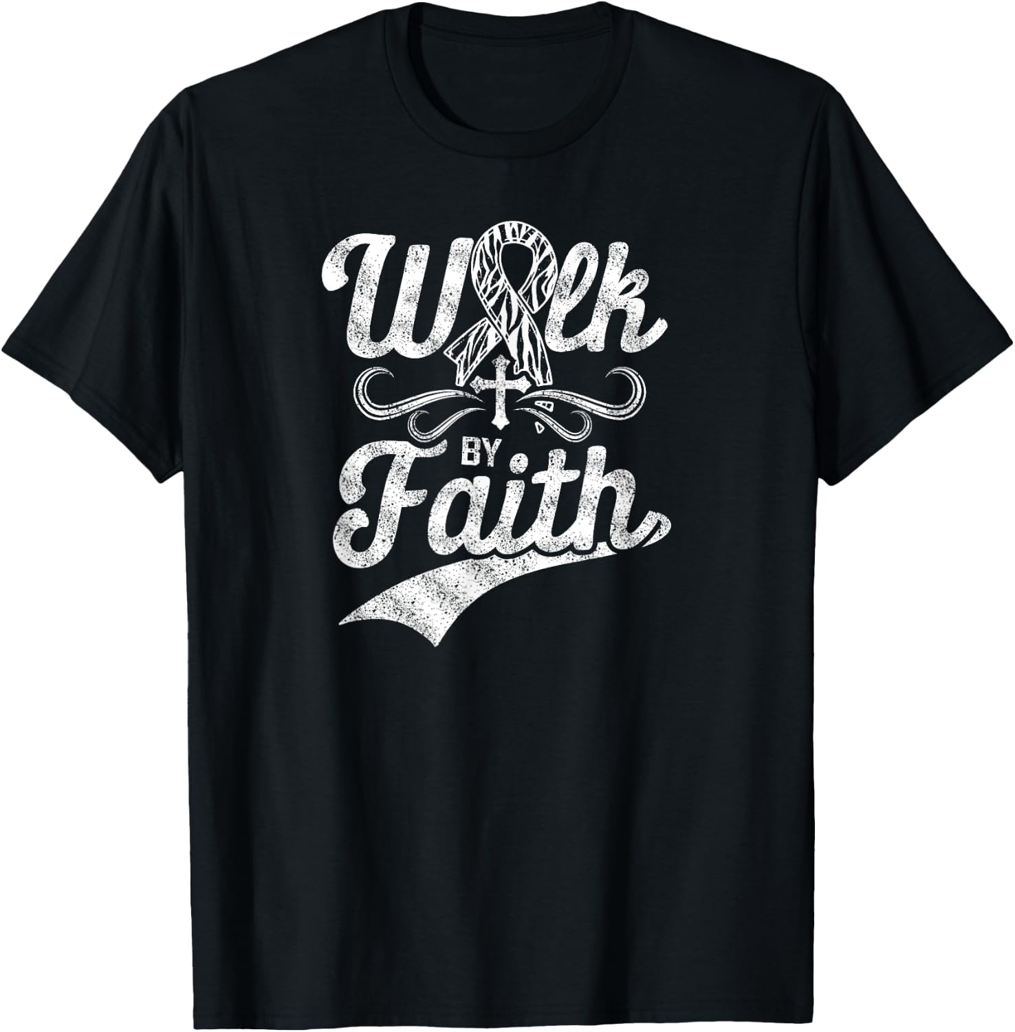 Mindful Christian Religious Zebra Ribbon Carcinoid Cancer T-Shirt - T-Shirt | Black