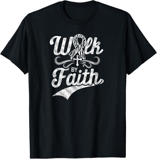 Mindful Christian Religious Zebra Ribbon Carcinoid Cancer T-Shirt - T-Shirt | Black