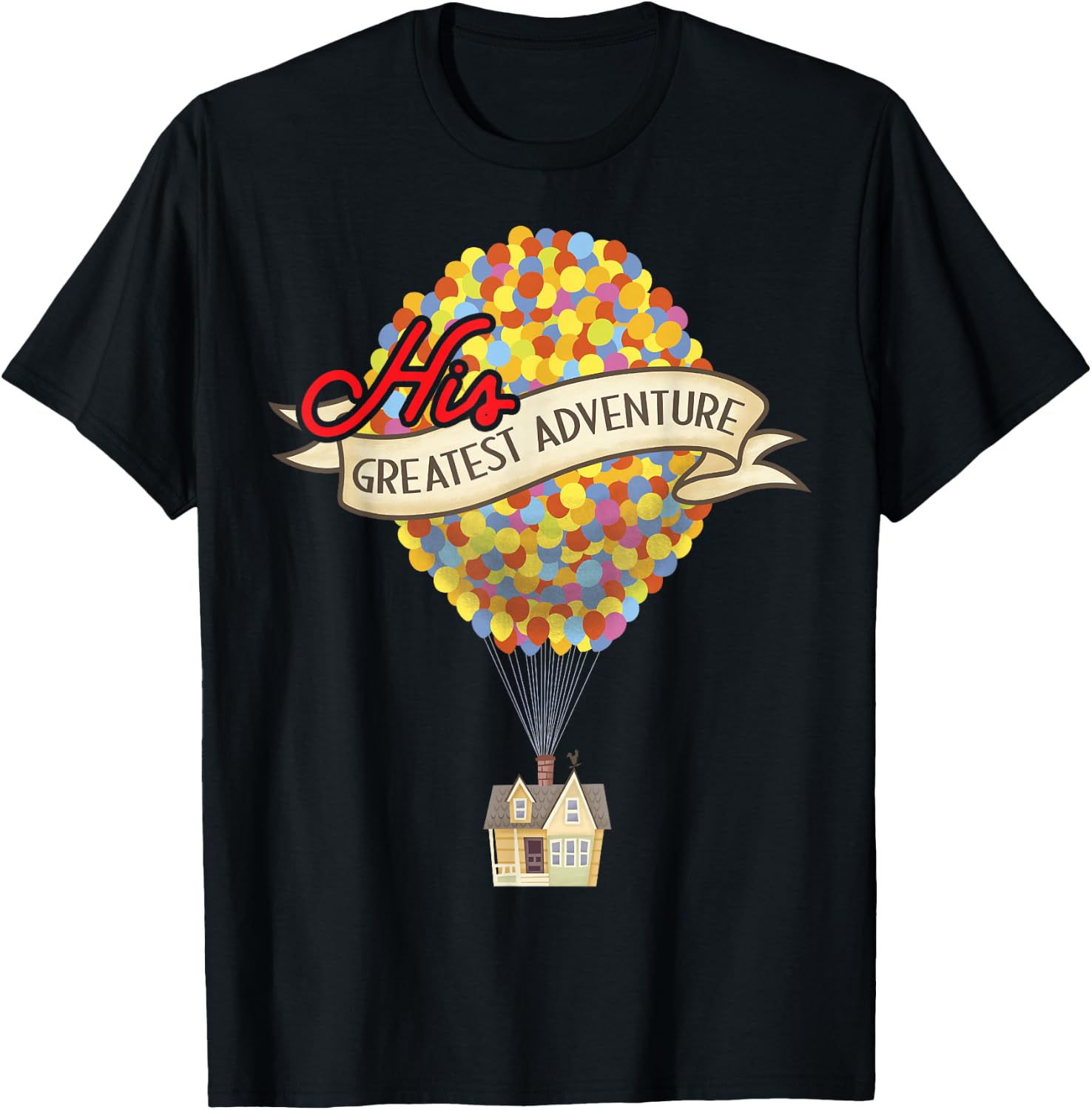 Disney Pixar Up His Greatest Adventure House Graphic T-Shirt - T-Shirt | Black
