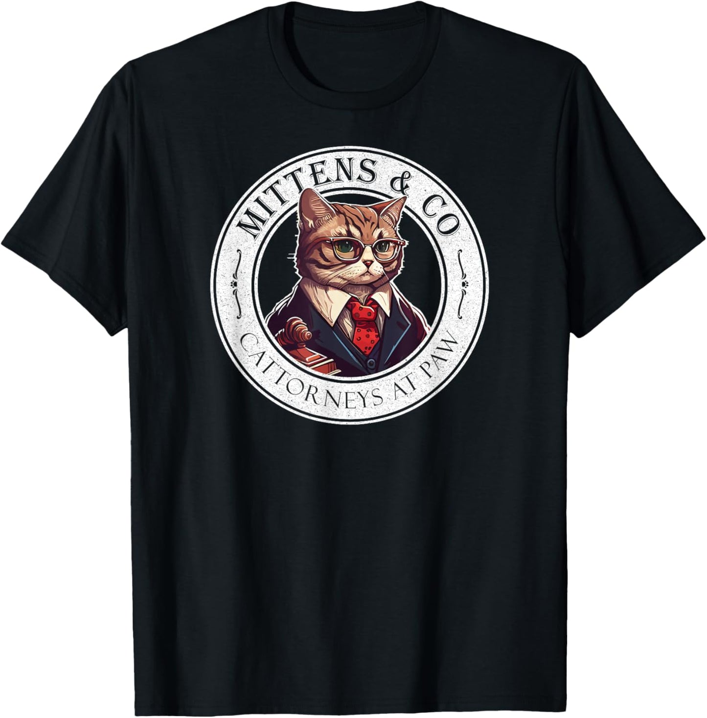 Mittens & Co, Cattorneys At Paw T-Shirt - T-Shirt | Black