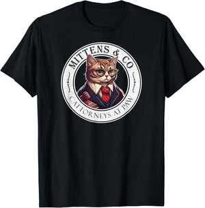 Mittens & Co, Cattorneys At Paw T-Shirt - T-Shirt | Black