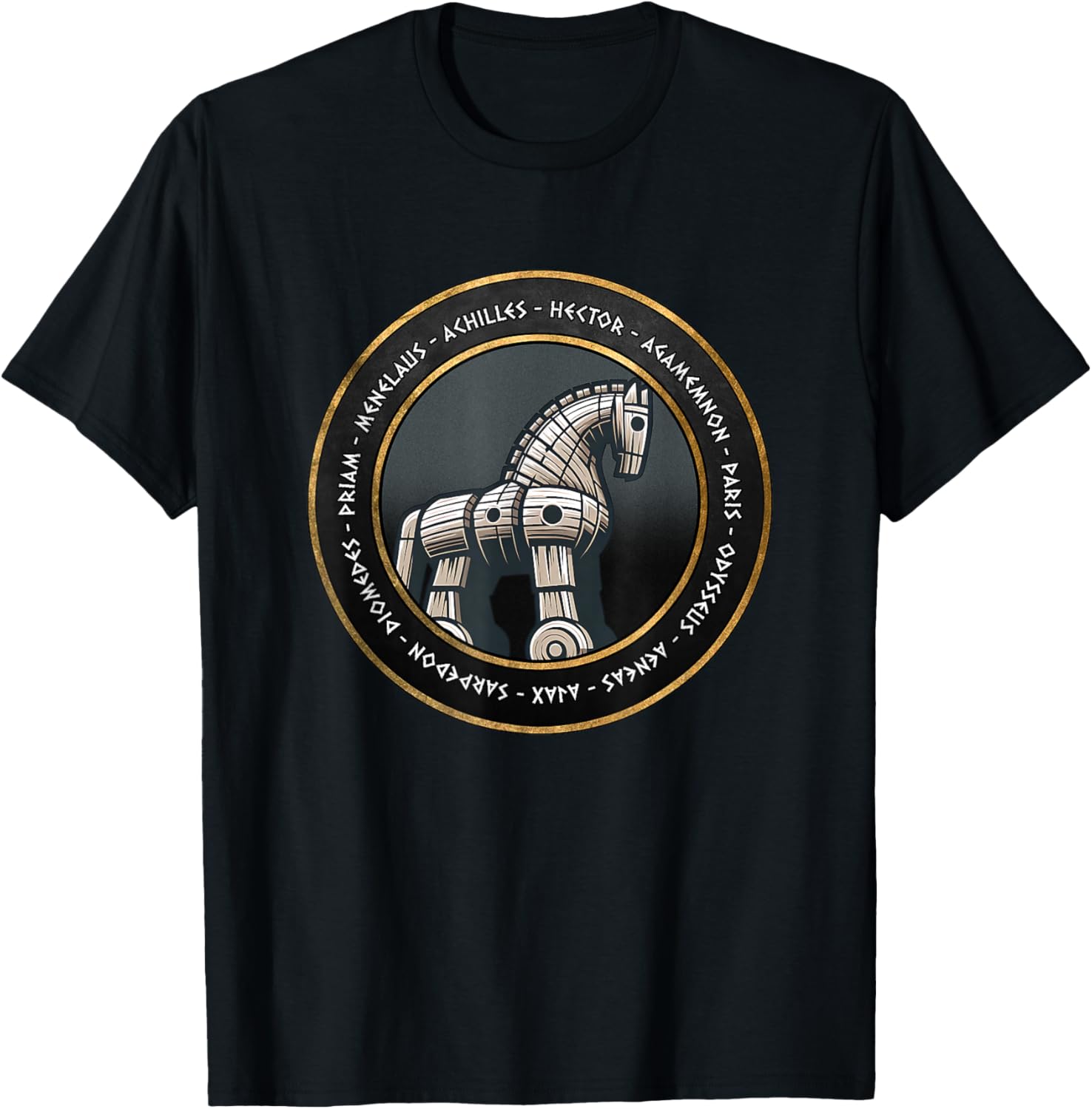The Trojan War Heroes of the Iliad Greek History T-Shirt - T-Shirt | Black