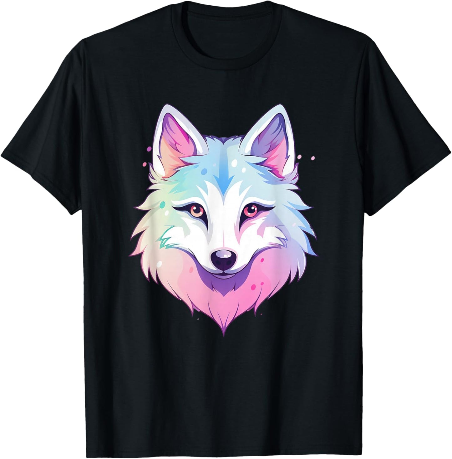 Pastel Wolf I Colourful Wolf T-Shirt - T-Shirt | Black