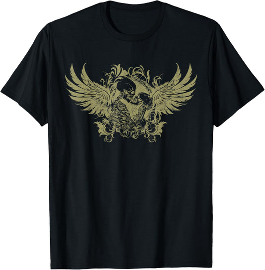 Fairy Grunge Fairycore Aesthetic Skeleton Fairy Wings T-Shirt - T-Shirt | Black
