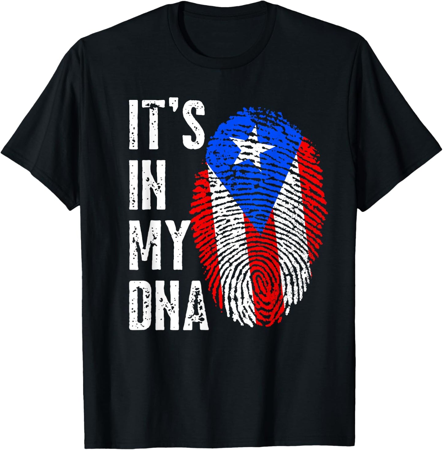It's In My DNA Men Women Kids Puerto Rico Puerto Rican Flag T-Shirt - T-Shirt | Black