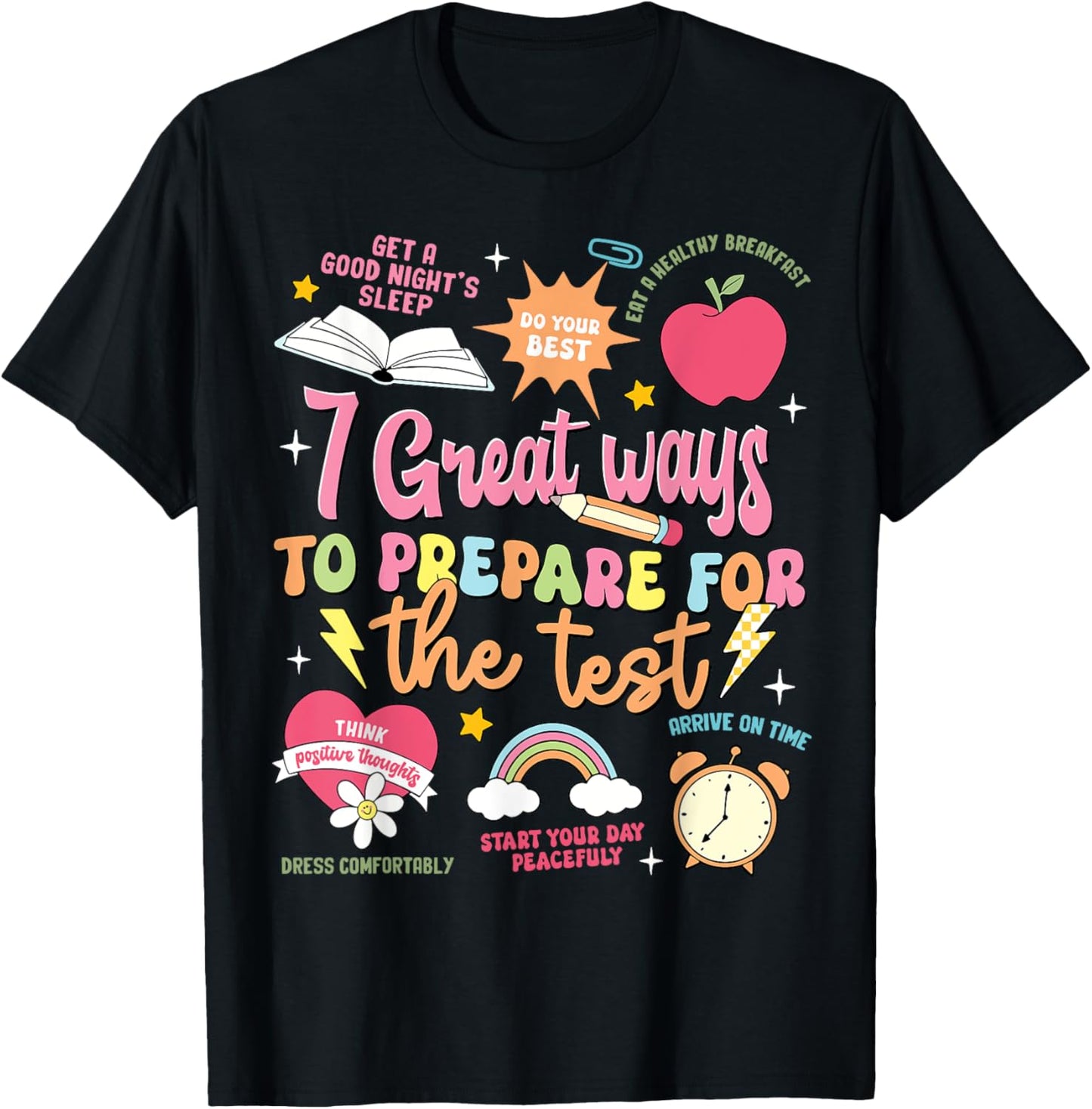 Funny Teacher Test Day Motivational Teacher Starr Testing Men Women Girls Kids T-Shirt - T-Shirt | Black
