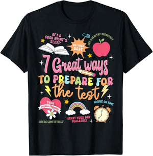 Funny Teacher Test Day Motivational Teacher Starr Testing Men Women Girls Kids T-Shirt - T-Shirt | Black