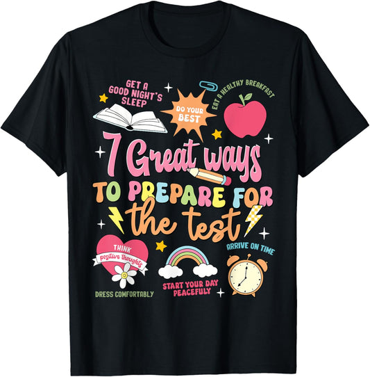 Funny Teacher Test Day Motivational Teacher Starr Testing Men Women Girls Kids T-Shirt - T-Shirt | Black
