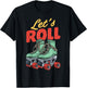 Let's Roll Roller Skating Skate Retro Vintage 70s 80s T-Shirt - T-Shirt | Black
