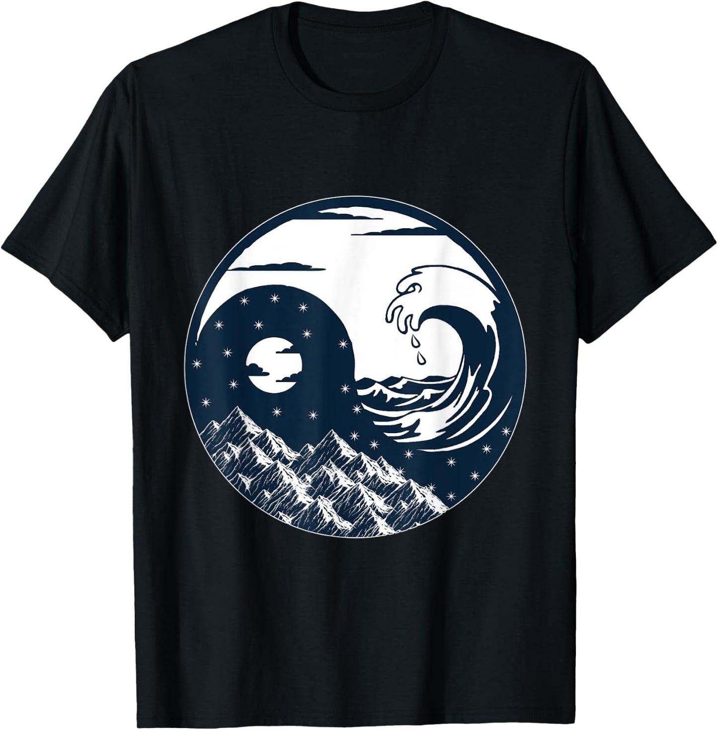 Yin Yang Chinese Or Nature Lover T-Shirt - T-Shirt | Black