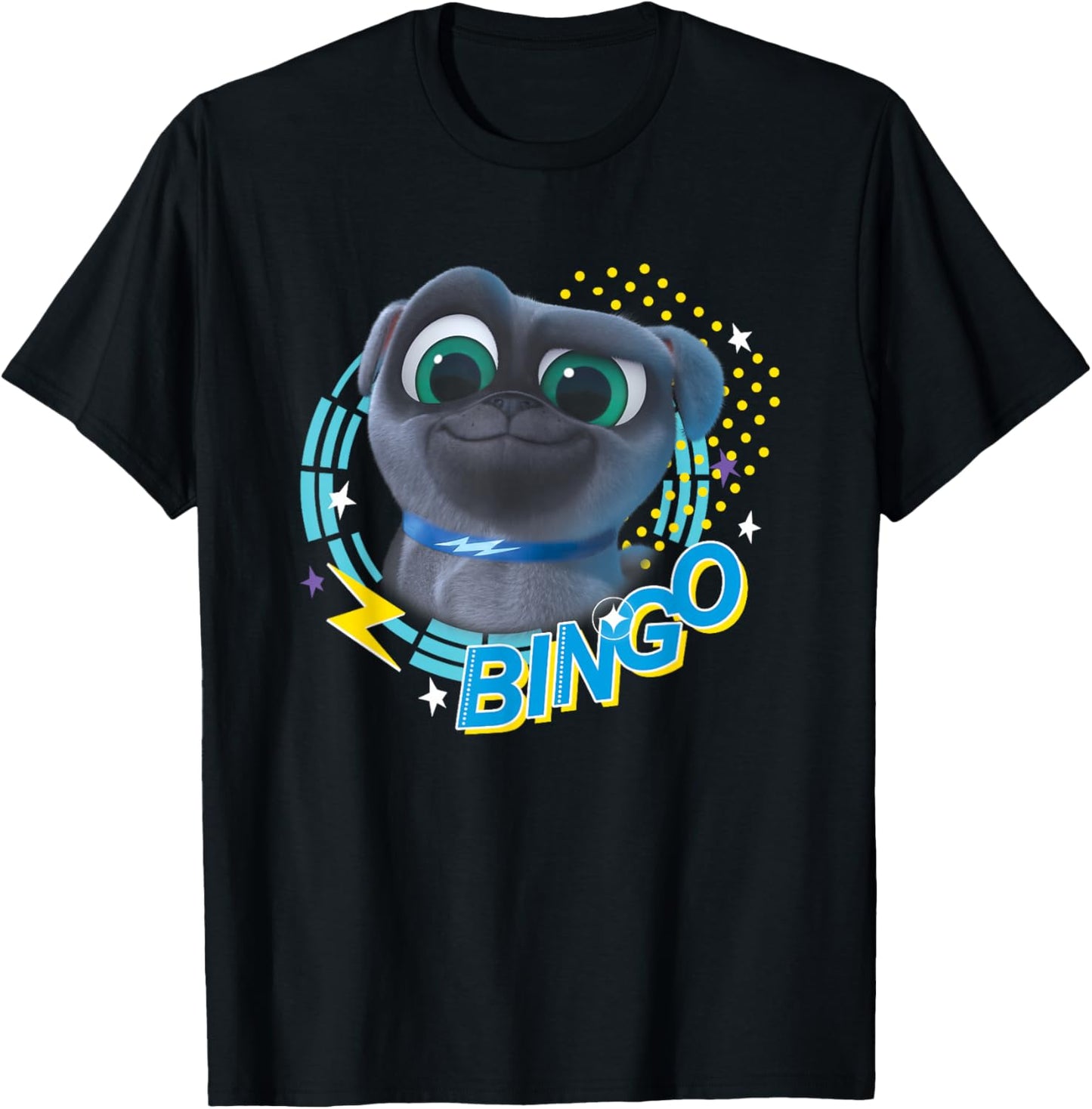 Disney Puppy Dog Pals Awesome Bingo Big Chest Portrait T-Shirt - T-Shirt | Black