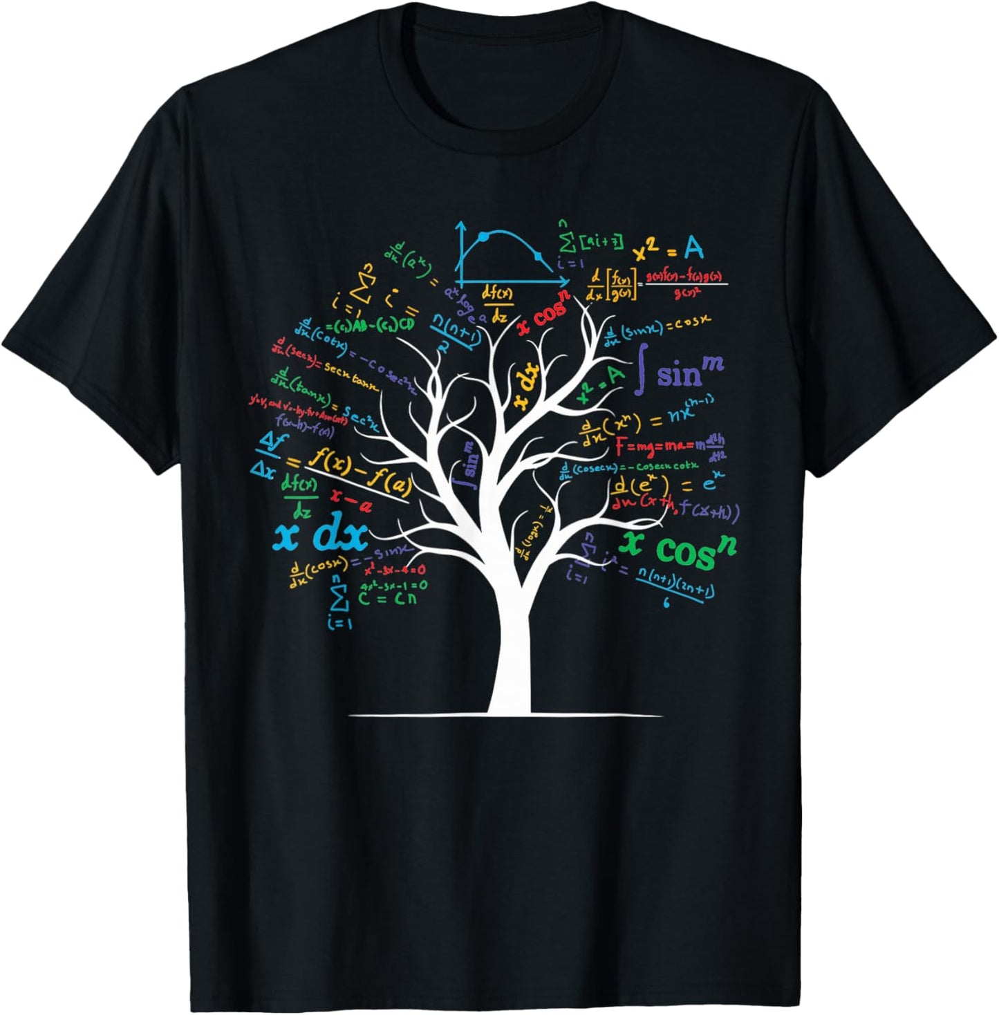 Funny AP Calculus Algebra Tree Math Teacher Nerd Geek T-Shirt - T-Shirt | Black