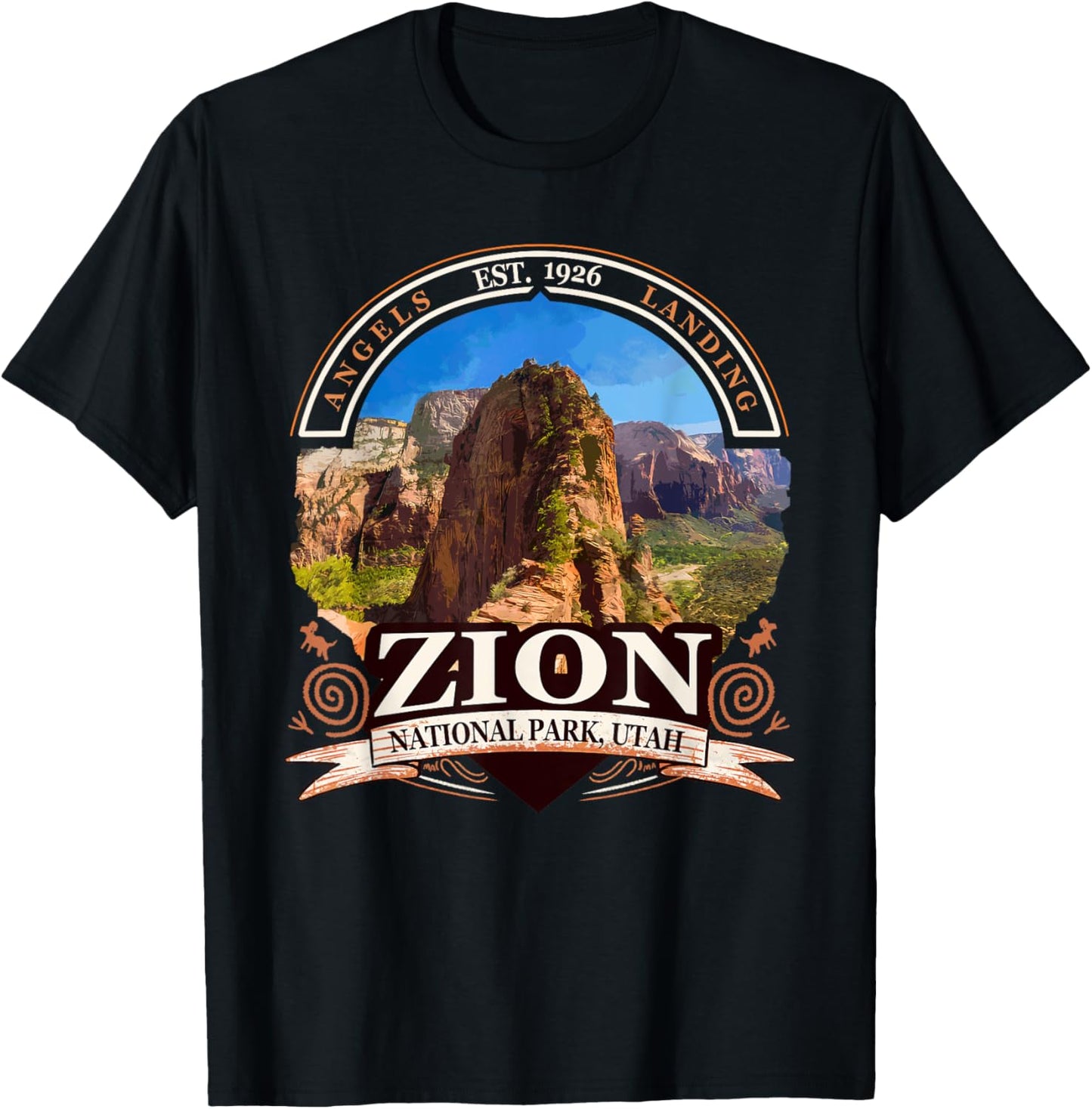 Angels Landing in Zion national park Utah T-Shirt - T-Shirt | Black