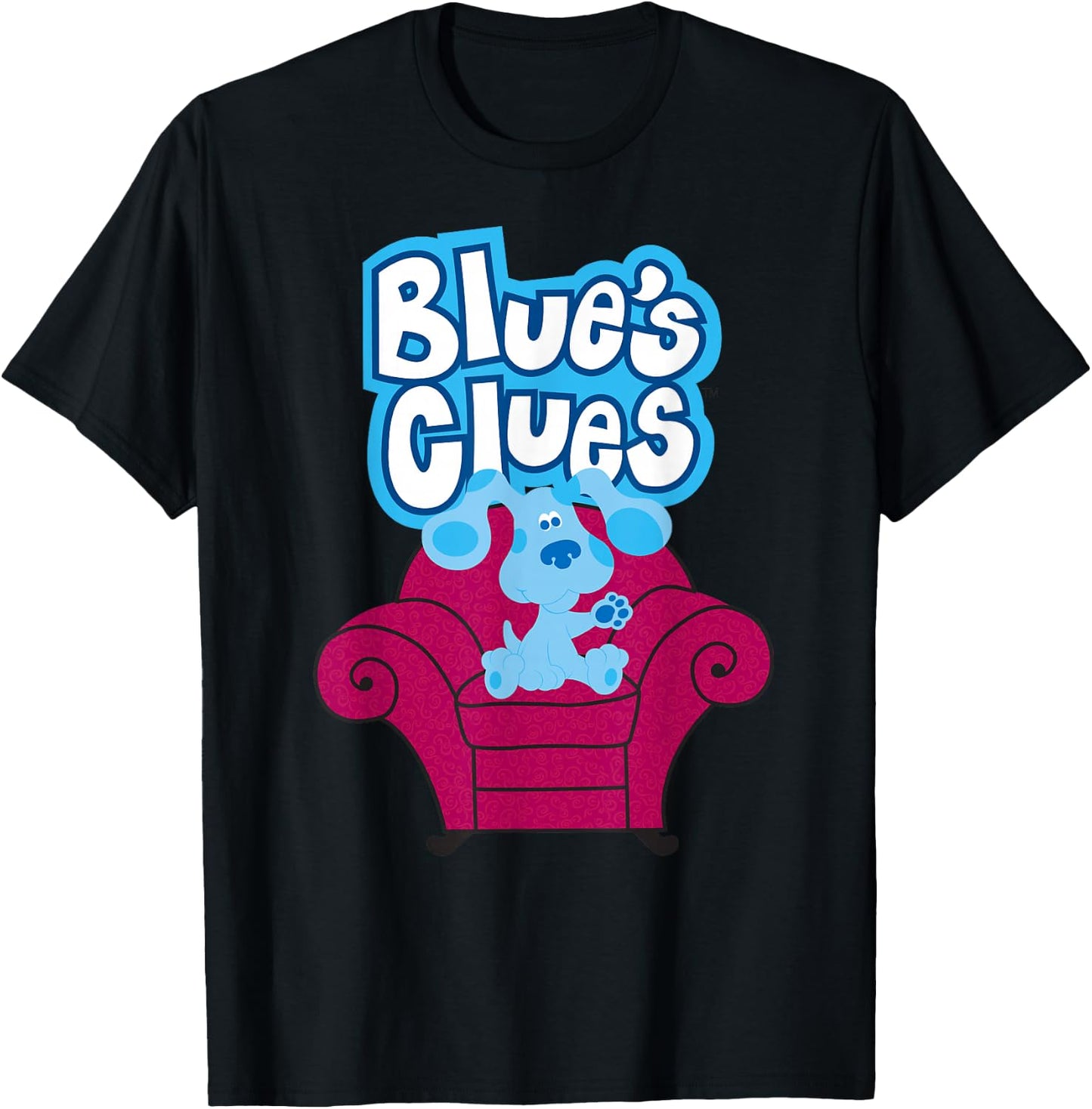 Blue's Clues On Red Sofa T-Shirt - T-Shirt | Black