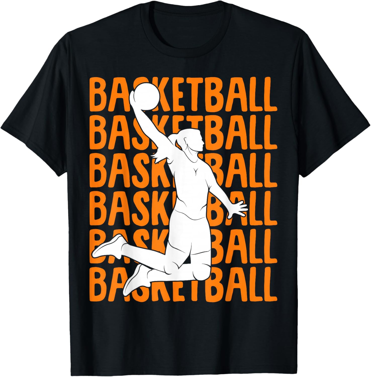 Basketball Girl Women Kids T-Shirt - T-Shirt | Black