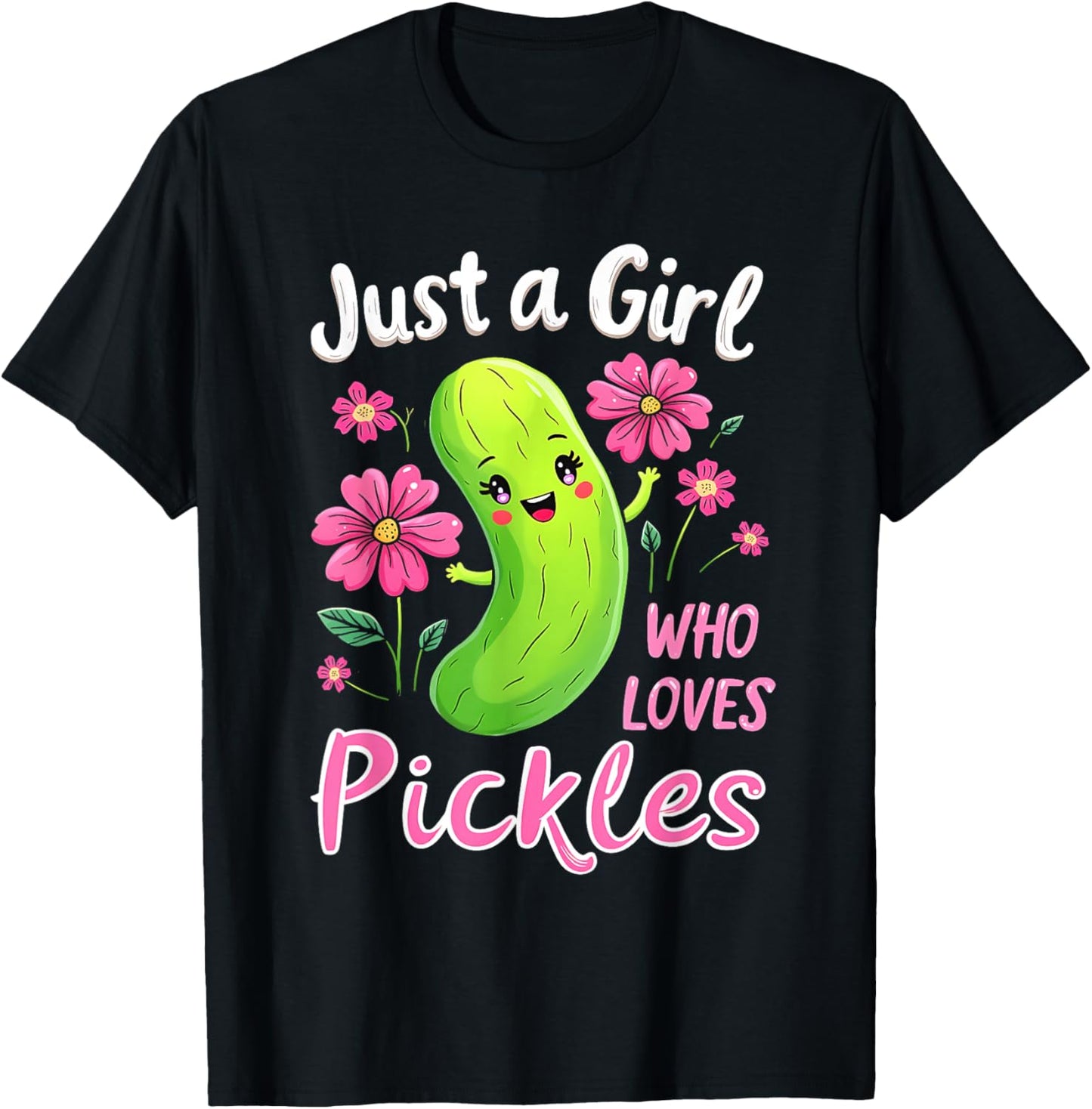 Just a Girl Who Loves Pickles Funny Toddler Pickle Costume T-Shirt - T-Shirt | Black