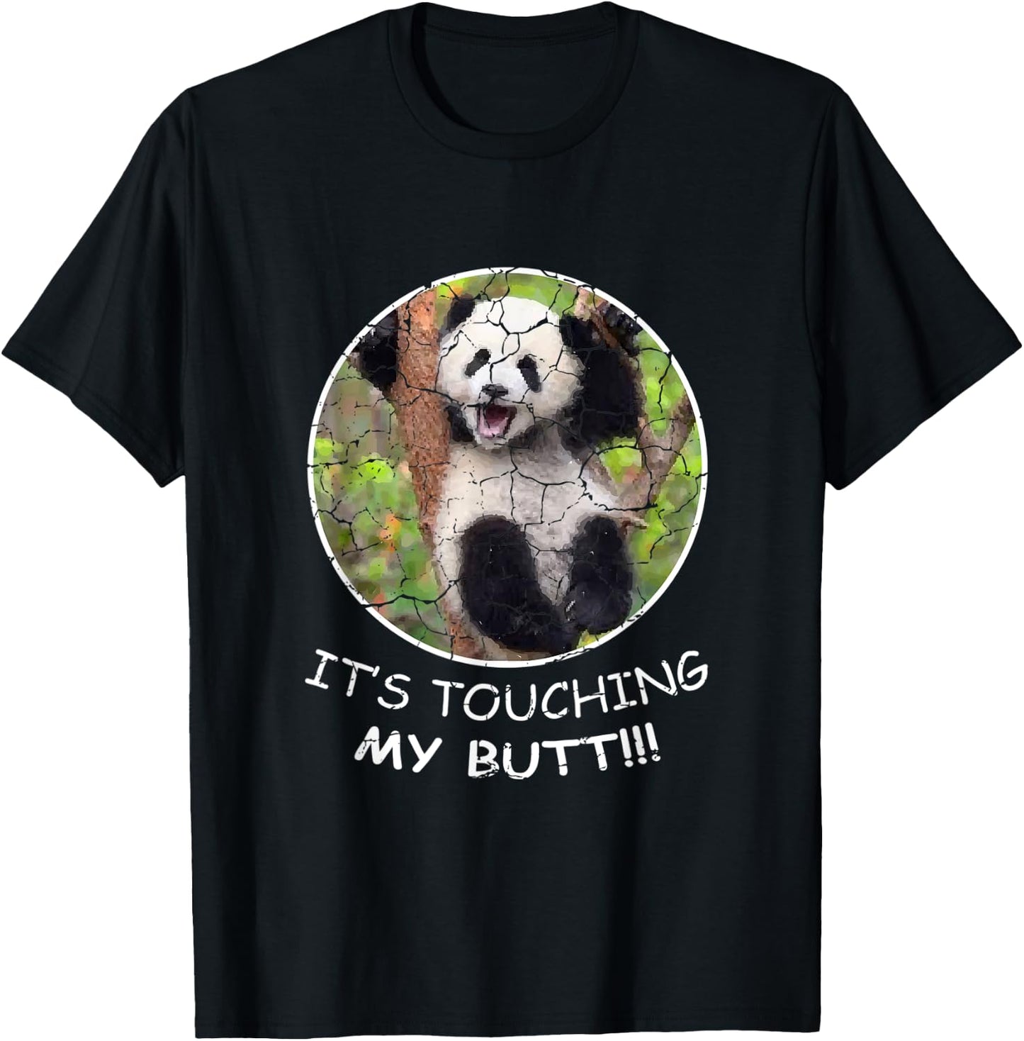 Touching Butt Nanny Panda T-Shirt - T-Shirt | Black