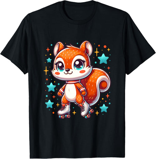 Squirrel Roller Skates Cute Girl Love Roller Skating Graphic