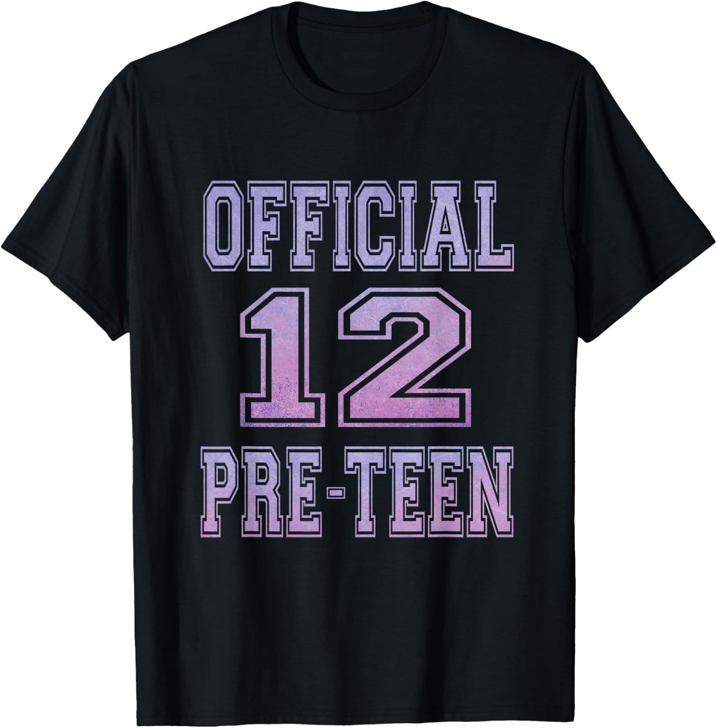 Official 12 Preteen Sweet 12th Birthday Gift Girls T-Shirt - T-Shirt | Black