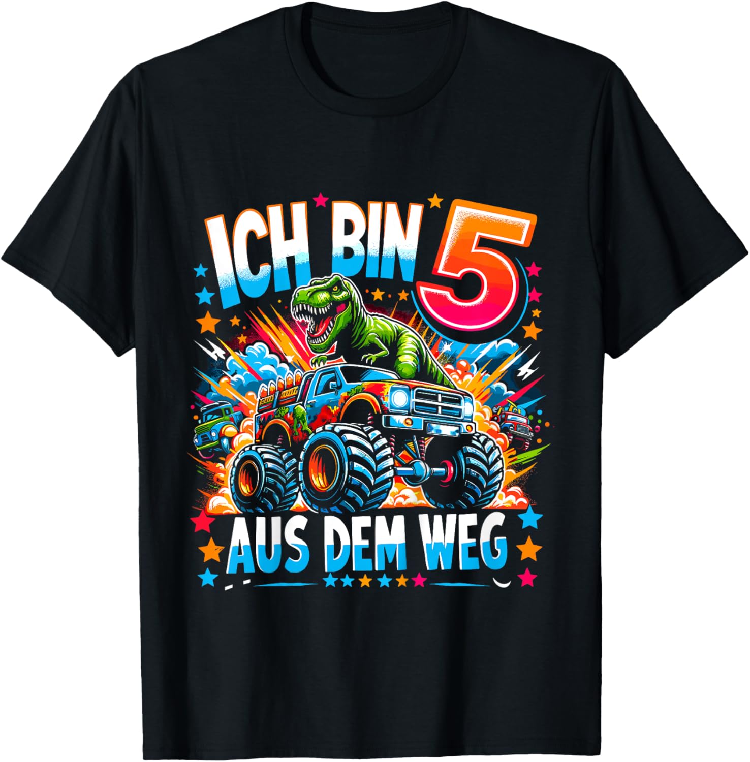 Kinder Ich Bin 5 5. Geburtstag Junge Fünf Jahre Jungs T-Shirt - T-Shirt | Black