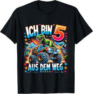 Kinder Ich Bin 5 5. Geburtstag Junge Fünf Jahre Jungs T-Shirt - T-Shirt | Black