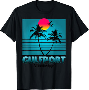 Gulfport Mississippi Holiday Retro Vintage Gift T-Shirt - T-Shirt | Black