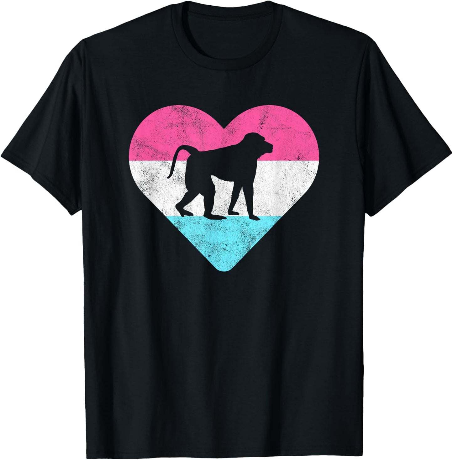 Retro Vintage Baboon Monkey Gift or Girls T-Shirt - T-Shirt | Black