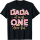 Dada of Little Miss One-deer-ful Bday Girl Floral Deer T-Shirt - T-Shirt | Black