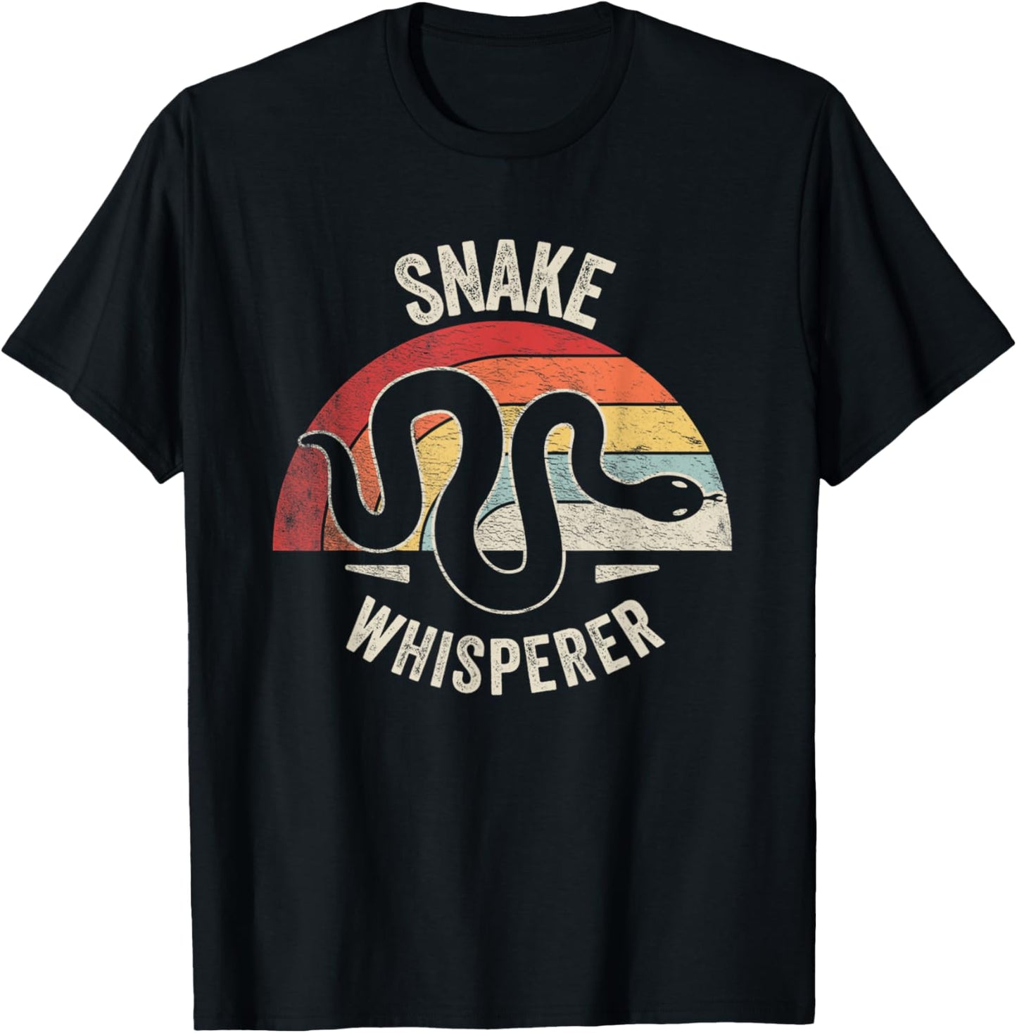 Retro Vintage Snake Whisperer Snake Lover Funny Snake T-Shirt - T-Shirt | Black