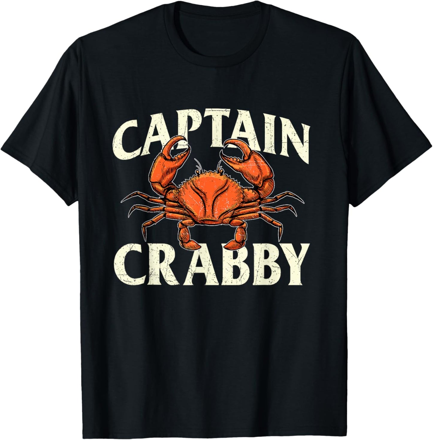 Captain Crabby - Crustacean Crabber Crabbing Seafood Lover T-Shirt - T-Shirt | Black