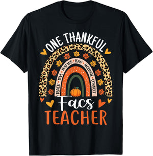Thankful FACS Teacher Family and Consumer Science Teacher T-Shirt - T-Shirt | Black