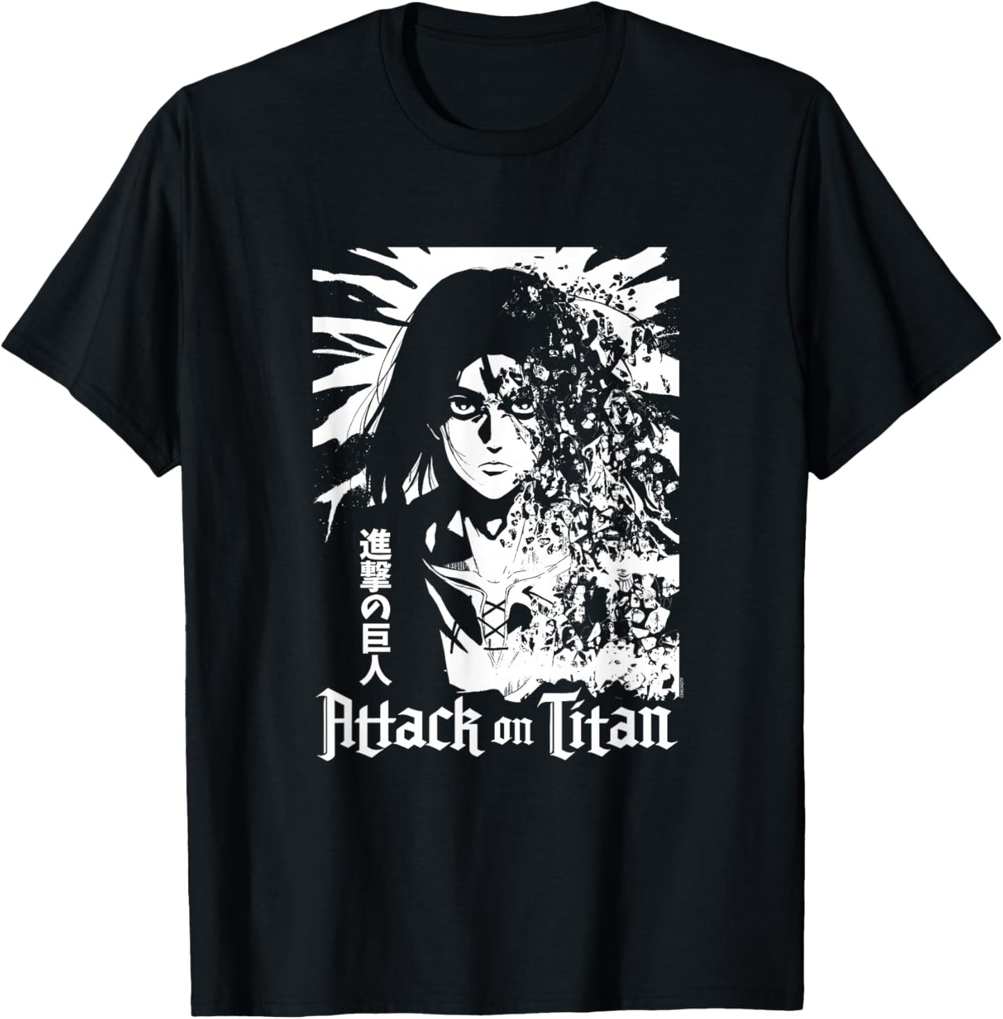 Attack on Titan Season 4 Eren Explosion White Graphic Anime T-Shirt - T-Shirt | Black