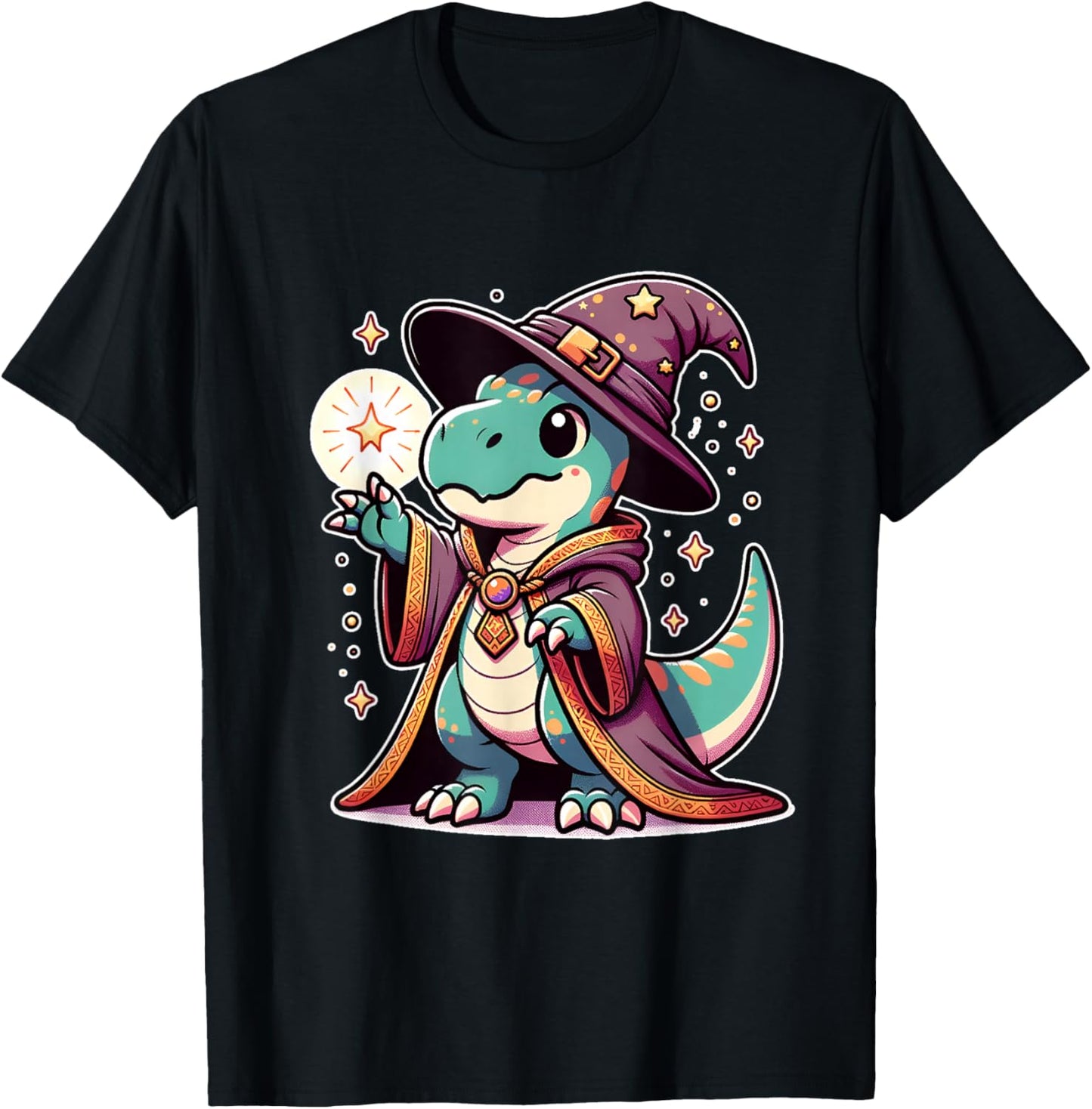 Halloween wizard funny dinosaur T-Shirt - T-Shirt | Black