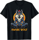 Awarewolf Aware Wolf Yoga Meditation Namaste Yogi Workout T-Shirt - T-Shirt | Black