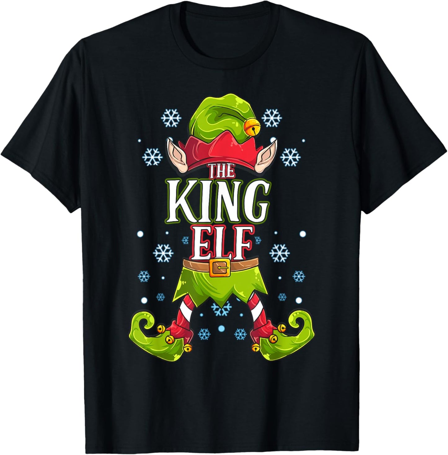 King Elf Matching Family Group Christmas Party T-Shirt - T-Shirt | Black