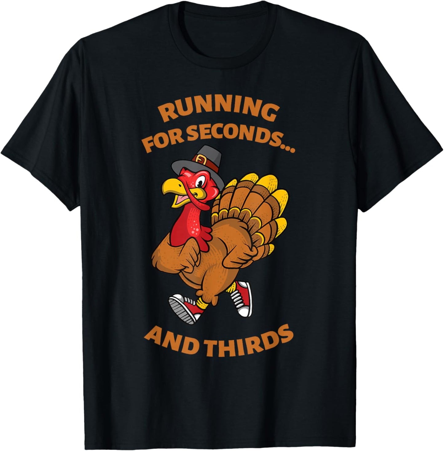 Turkey Trot Thanksgiving Run Matching Clothing Co Women's Black Thanksgiving Themed Novelty T-Shirt - T-Shirt | Black