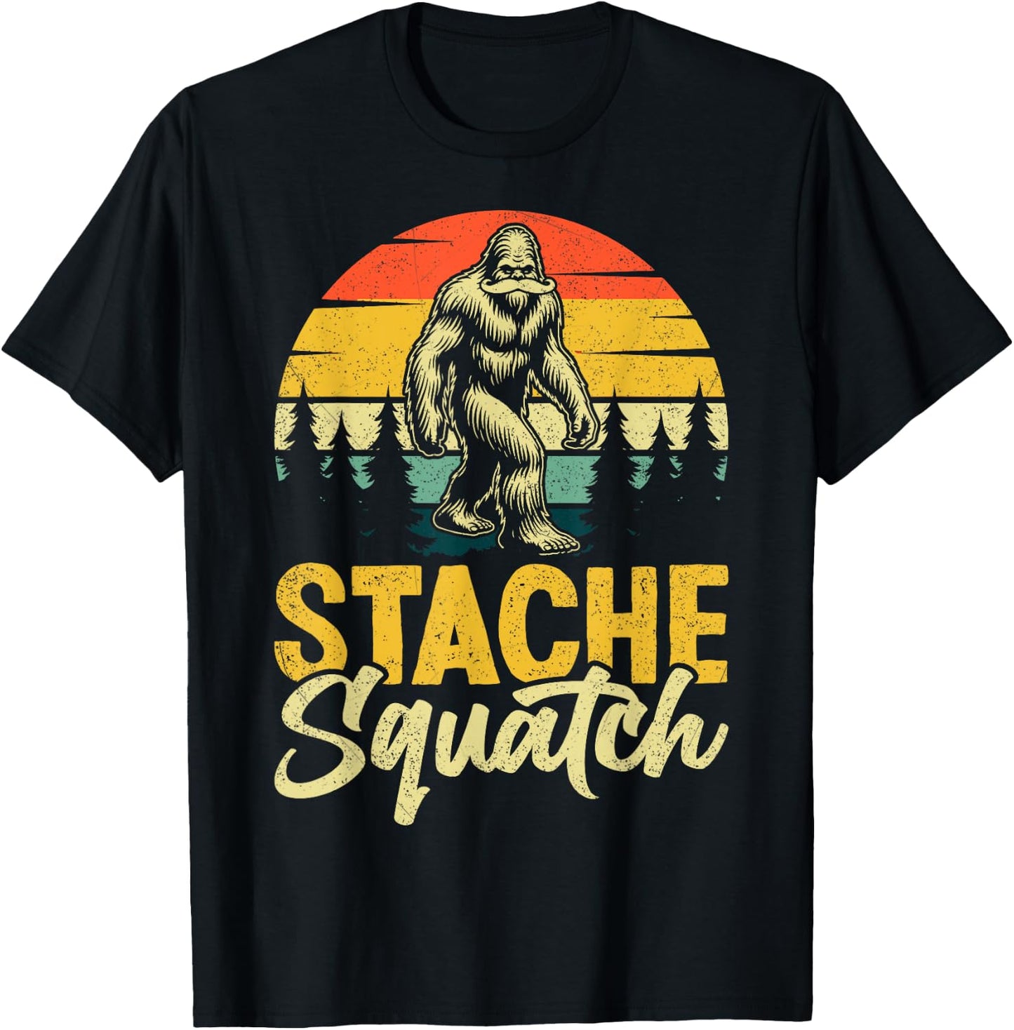 Stache Squatch T-Shirt - T-Shirt | Black
