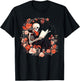 Skeleton Reading Book Lover Floral Flowers Bookish Bookworm T-Shirt - T-Shirt | Black